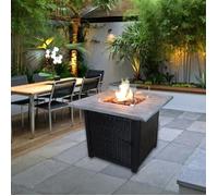 Braséro De Jardin Avec Gaz Chauffage, Teamson Home, Noir Marron