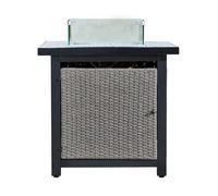 Braséro De Jardin À Gaz Chauffage Extérieur Oxyde De Magnésium Écran Housse De Protection Roches De Lave Teamson Home Hf25601ba-Eu Gris