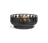 Brasero de jardin TORONTO décoré feuille en acier 80 cm-Braséro seul--