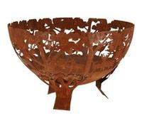 Brasero demi-rond en métal Brun G