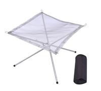 Brasero d'extérieur en maille d'acier pliable pour barbecue à charbon de bois pour alpinisme, randonnée, pêche, pique-nique, randonnée