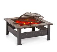 Brasero d'extérieur multifonction avec grille en acier inoxydable et tisonnier pour terrasse, jardin, camping