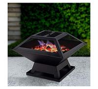 Brasero d'extérieur pour barbecue - Brasero de forme carrée - Portable - Pour camping