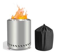 Brasero en acier inoxydable pour terrasse, jardin, barbecue sans fumée, réchaud de camping en acier inoxydable avec protection contre les étincelles, chauffage et barbecue, cheminée de table avec