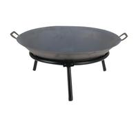 Brasero en Fonte avec Support - 3 Pieds - Diamètre : 60 cm - pour Le Jardin, la terrasse - avec 2 poignées - Stable, résistant et Durable, Gris