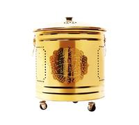 Brasero extérieur de jardin, foyer extérieur, avec trépied et revêtement intérieur, pour bois, jardin, patio arrière (doré, 33 cm/12")