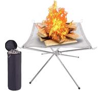 Brasero Exterieur Support de feu Camp Pliable extérieur en Acier Inoxydable, Grille, Support for poêle à Bois, for Foyer, Plateforme for Charbon