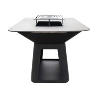 Brasero finition noire avec plancha carrée 100x100cm