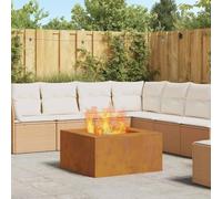 Brasero Firepit - Marron - 80 x 80 x 40 cm - En acier résistant aux intempéries - Pour feu de camp dans le jardin ou sur la terrasse - Utilisation polyvalente