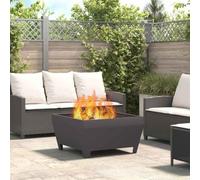 Brasero Firepit - Noir - 80 x 80 x 43 cm - En acier - Pour le jardin, la terrasse et le balcon - Utilisation polyvalente