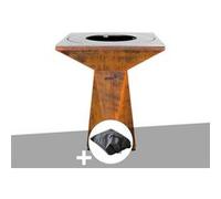 Brasero g1 basic corten + housse de protection - artiss