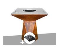 Brasero G1 Corten plaque acier carbone + housse de protection - Artiss