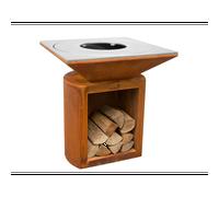 Brasero g2 corten plaque de cuisson acier inoxydable alimentaire - artiss