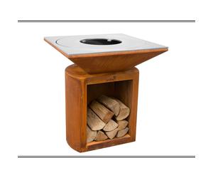 Brasero g2 corten plaque de cuisson acier inoxydable alimentaire - artiss