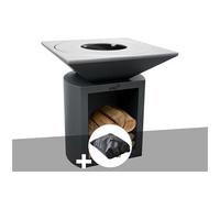 Brasero g2 graphite plaque acier carbone + housse de protection - artiss