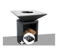Brasero g2 graphite plaque de cuisson acier inoxydable alimentaire + housse de p