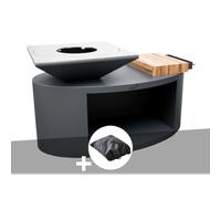 Brasero g3 graphite plaque acier carbone + housse de protection - artiss