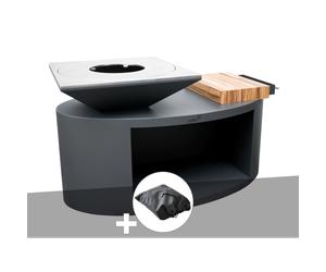 Brasero g3 graphite plaque acier carbone + housse de protection - artiss