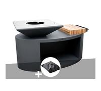 Brasero g3 graphite plaque de cuisson acier inoxydable alimentaire + housse de p