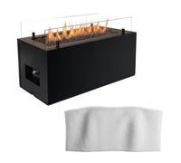 Brasero Gaz Exterieur - Planika Rio - 70 cm - Noir - Pierres de laves