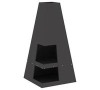 Brasero Jardin Acier Noir 50x50x100 cm