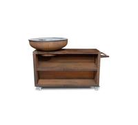 Brasero plancha Bonbiza Island Corten sur roulettes