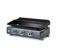 BRASERO - Plancha gaz Silvia II G 3 Feux Gun metal Brasero - Surface cuisson 67 x 34 cm - 3 brûleurs - Plaque fonte - Grille de réchauffement - Tiroir graisse - Jusqu'à 10 convives - 7,5 kW