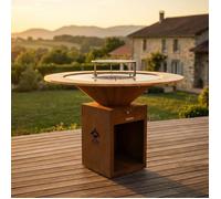 Brasero Plancha Le Sommet Acier Corten 100x100 cm - Pack Premium avec Accessoires Inclus