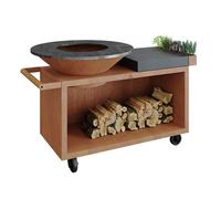 Brasero plancha OFYR Island PRO Corten 100 Céramique Gris Anthracite + Housse Offerte