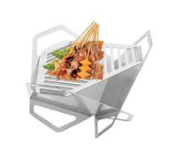 Brasero Pliable avec Fonction Grill - Brasero Plat Pliable pour Jardin Et Camping Foyer Extérieur Portable Et Chauffage - Idéal pour Barbecue Et Terrasse