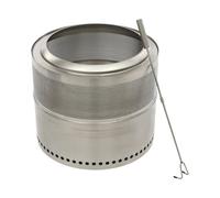 Brasero portable sans fumée de 50 cm de diamètre avec pied, sac de transport et crochet, brasero pliable en acier inoxydable, design à double paroi, réchaud de camping portable pour le jardin et les