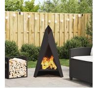 Boule de feu Acier patiné Braise extérieure Bac à rectangulaire moderne vidaXL v