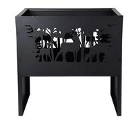 Brasero Rectangulaire Découpe Laser Cerfs Noir