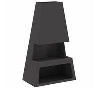 Brasero rectangulaire en acier - vidaXL - 60x35x100 cm - Noir - Résistant à la rouille - Finition mate