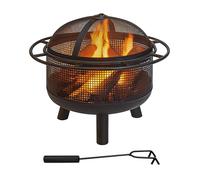 Relaxdays Brasero avec protection et tisonnier