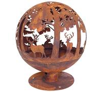 Brasero Rond en métal Effet rouillé