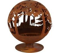 Brasero rond en métal rouillé Forêt G