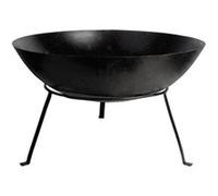 Brasero rond en métal sur pied 59 x 28 cm Noir G