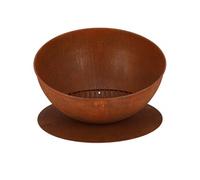 Braséro rond incliné sur disque en fer Rouille