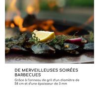 Braséro de jardin - blumfeldt Savage 2.0 Wide - Foyer de terrasse - Barbecue Ø58cm - Planche à découper - Charbon ou bois - Rouille Cuivre