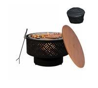 Brasero, tonneau à feu, panier à feu, foyer jardin, grille BBQ, couvercle