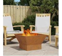 Brasero - vidaXL - Marron - Acier - 60x60x35 cm