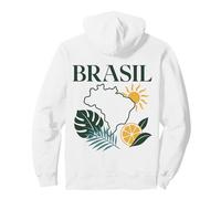 Brasil Brazil Tropical Travel Carte Amérique du Sud Soleil Sweat à Capuche