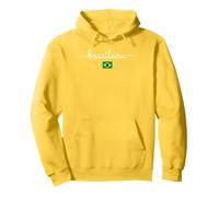 Brasileira Script Typographie avec Drapeau du Brésil Sweat à Capuche