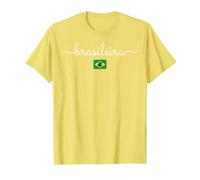 Brasileira Script Typographie avec Drapeau du Brésil T-Shirt