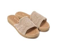 BRASILERAS Sandales Plates Bohooz pour Femme, Beige, 38 EU