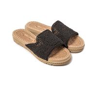 BRASILERAS Sandales Plates Bohooz pour Femme, Noir, 37 EU