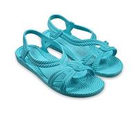 BRASILERAS Sandales Plates Esmirna pour Femme, Turquoise, 40 EU
