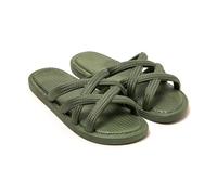 BRASILERAS Sandales Plates Mersin pour Femme, Vert, 40 EU
