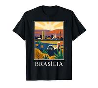 Brasilia Brésil Architecture Moderne Design Voyage Rétro T-Shirt